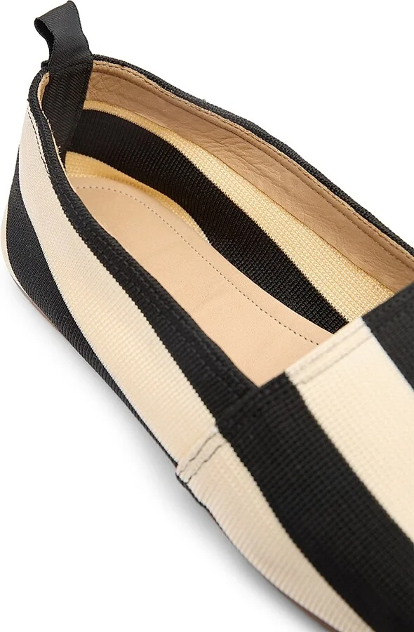 Men's Les Espadrilles Striped Canvas Loafers - Beige Black - Size 7 - Image 5