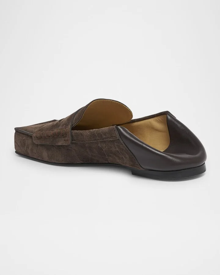 Men's Les Mocassins Carre Suede Penny Loafers - Image 2