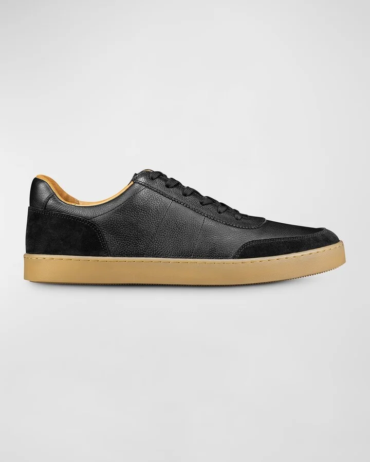 Men's Liam Grained Leather Low-Top Sneakers