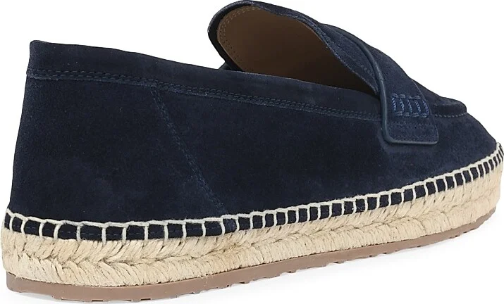 Men's Lido Suede Espadrille Penny Loafers - Dark Blue - Size 8 - Image 3