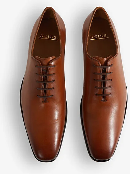 Mens Light Tan Mead Lace-Up Formal Leather Shoes Eur 46 / 12 Uk Men - Image 2