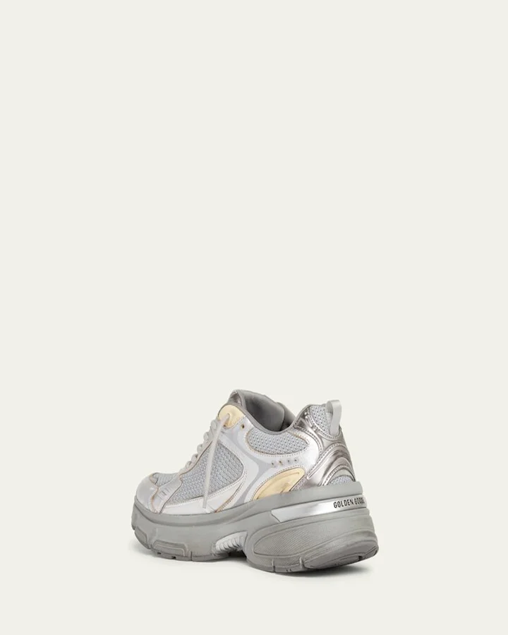 Men's Lightstar Mesh and Leather Runner Sneakers - Image 3