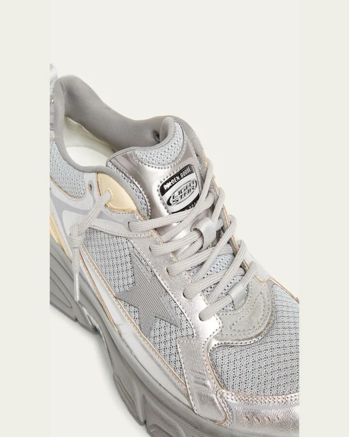 Men's Lightstar Mesh and Leather Runner Sneakers - Image 11