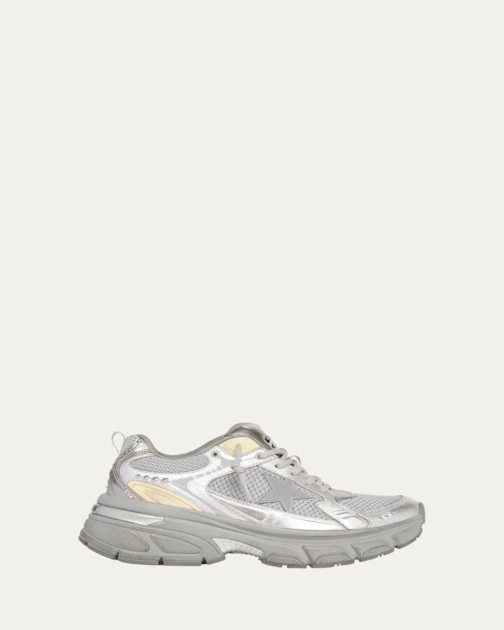 Men's Lightstar Mesh and Leather Runner Sneakers