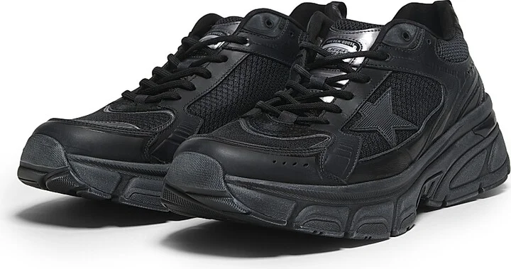 Men's Lightstar Net & Leather Low-Top Sneakers - Black - Size 6 - Image 2