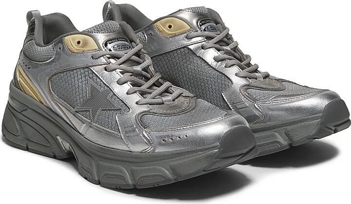 Men's Lightstar Net & Leather Low-Top Sneakers - Black - Size 6 - Image 7