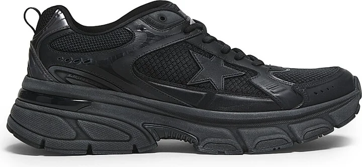 Men's Lightstar Net & Leather Low-Top Sneakers - Black - Size 6
