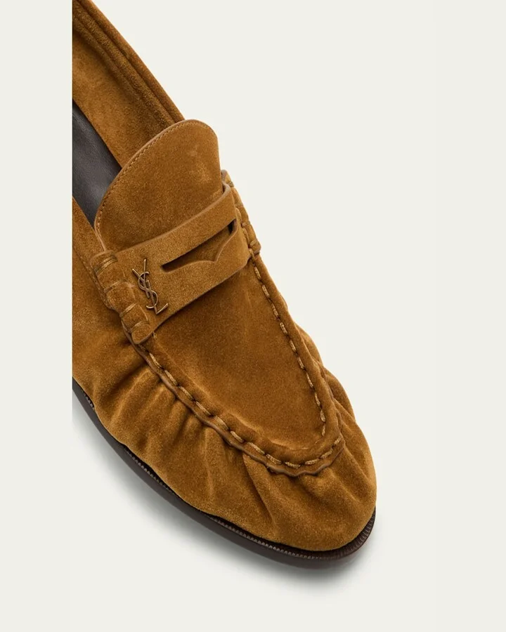 Men's Limited Edition Suede YSL Penny Loafers - Image 5