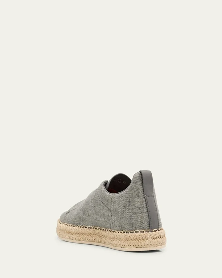 Men's Linen-Blend Triple Stitch Espadrilles - Image 5