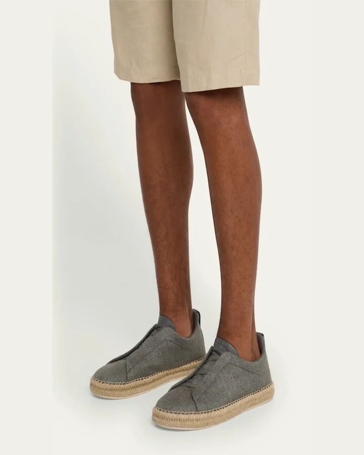 Men's Linen-Blend Triple Stitch Espadrilles - Image 7