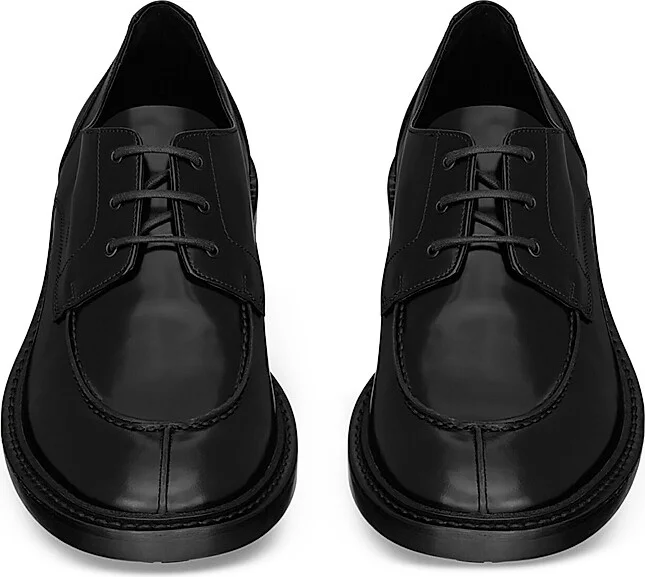 Men's Lino Derbies in Smooth Leather - Black - Size 9 - Image 3
