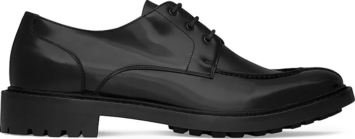Men's Lino Derbies in Smooth Leather - Black - Size 9