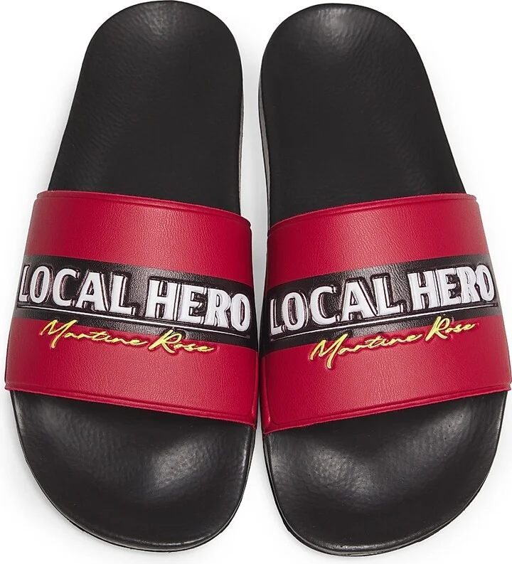 Men's Local Hero Rubber Slide Sandals - Black - Size 8 - Image 4