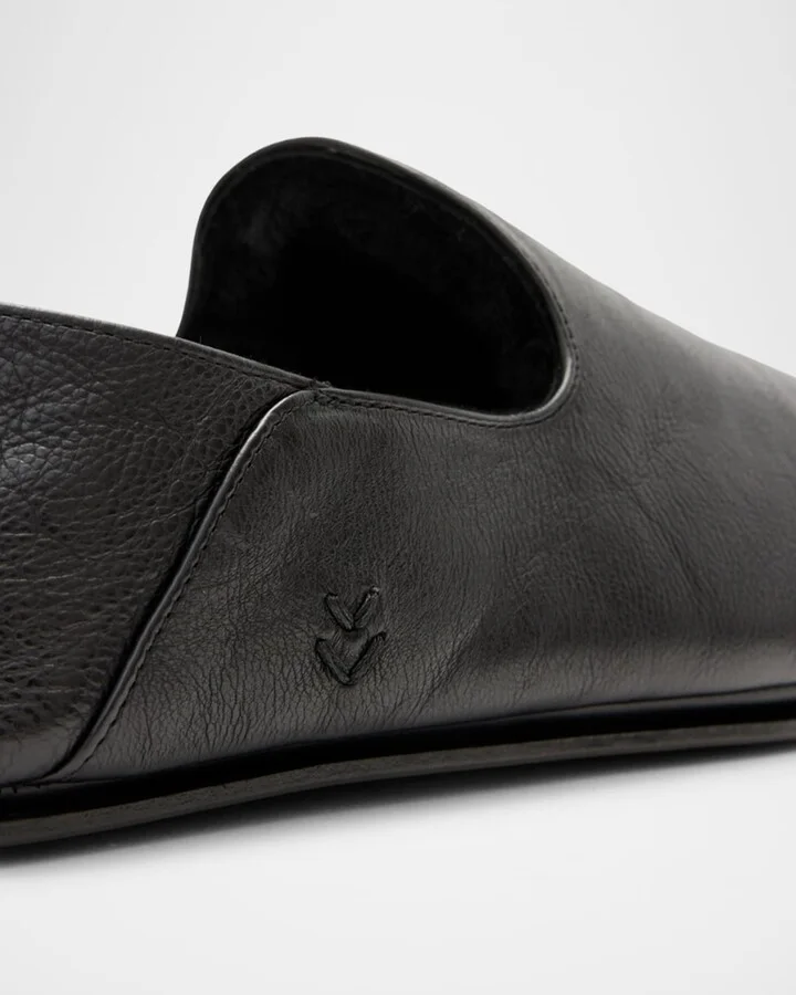 Men's Lodge Shearling-Lined Leather Moccasins - Image 2