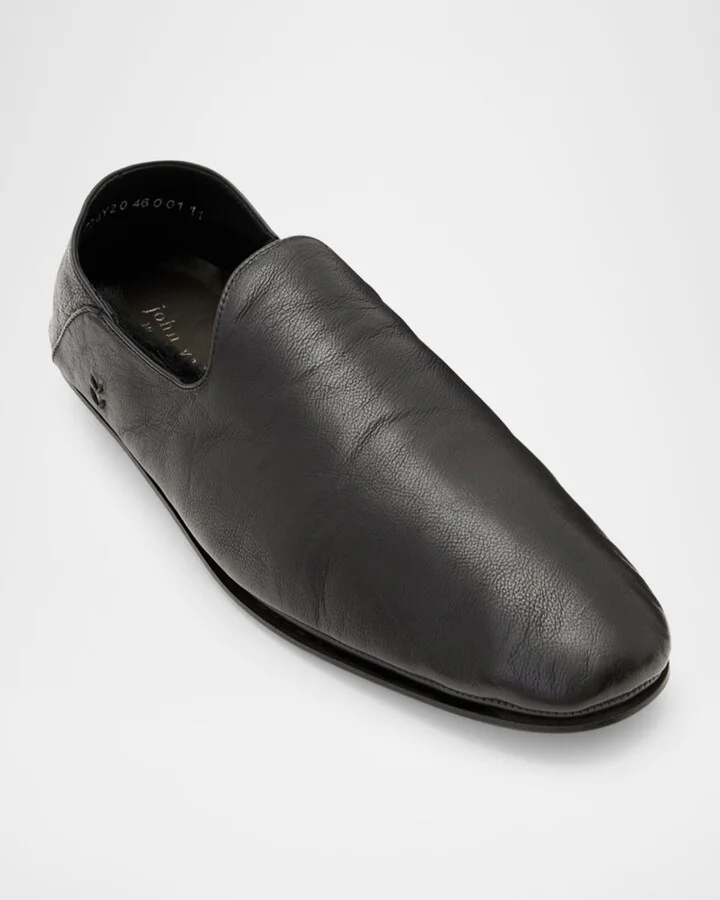 Men's Lodge Shearling-Lined Leather Moccasins - Image 4