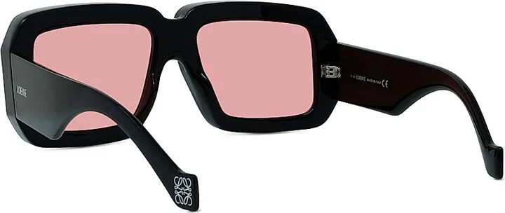 Men's LOEWE x Paula's Ibiza 56MM Oversized Square Sunglasses - Shiny Black Rose - Image 4