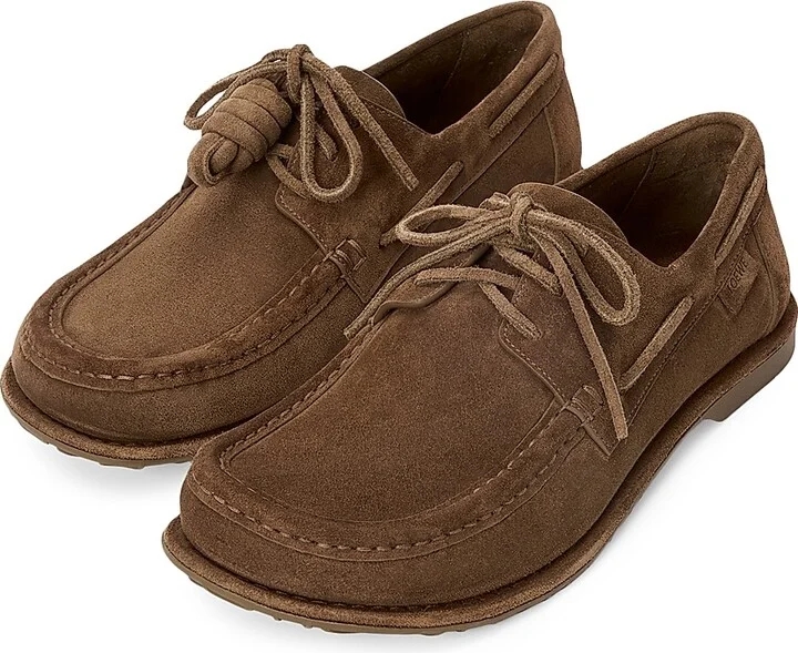 Men's LOEWE x Paula's Ibiza Campo Suede Boat Shoes - Brown - Size 8 - Image 2