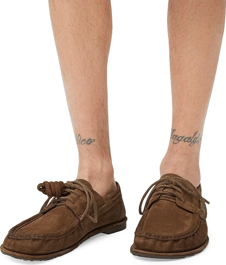 Men's LOEWE x Paula's Ibiza Campo Suede Boat Shoes - Brown - Size 8 - Image 5