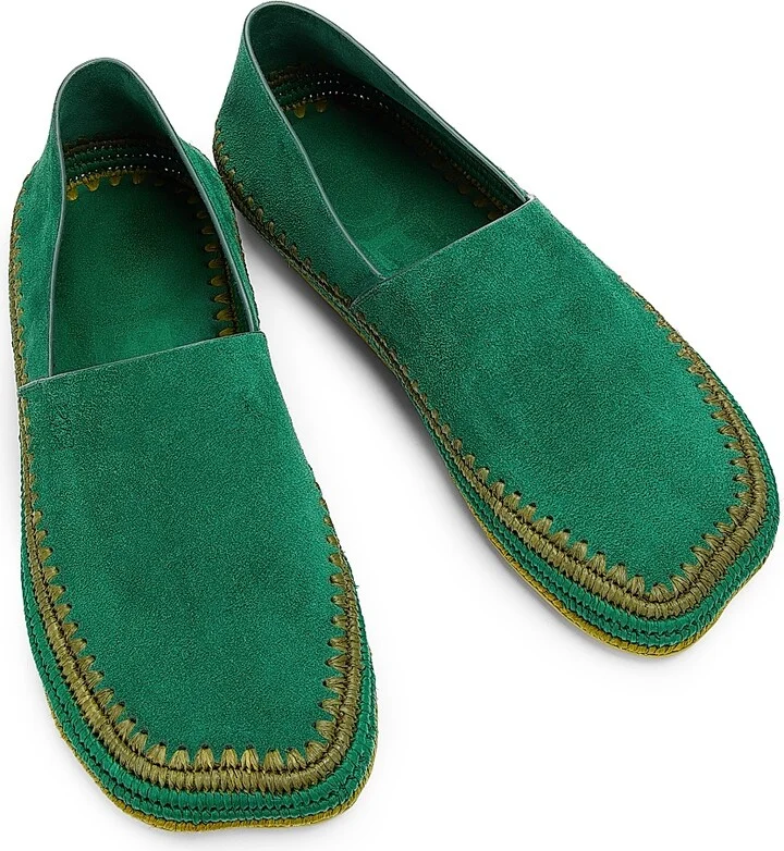 Men's LOEWE x Paula's Ibiza Rio Suede Espadrilles - Green - Size 9 - Image 4