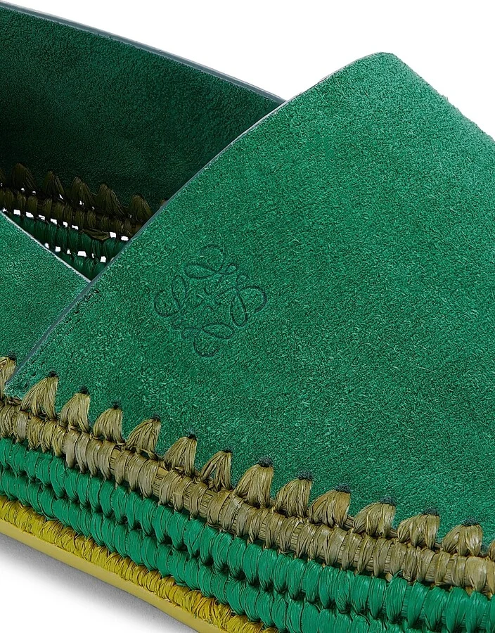 Men's LOEWE x Paula's Ibiza Rio Suede Espadrilles - Green - Size 9 - Image 5