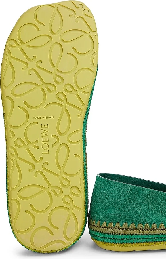 Men's LOEWE x Paula's Ibiza Rio Suede Espadrilles - Green - Size 9 - Image 6