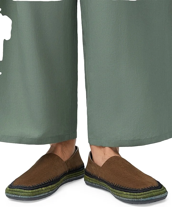 Men's LOEWE x Paula's Ibiza Rio Suede Espadrilles - Green - Size 9 - Image 10