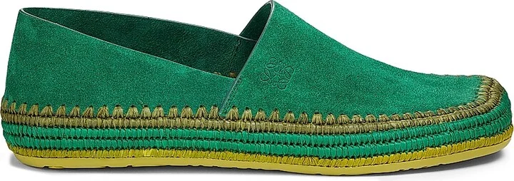 Men's LOEWE x Paula's Ibiza Rio Suede Espadrilles - Green - Size 9