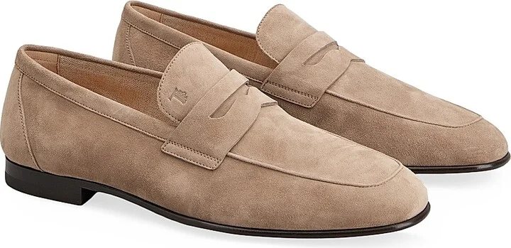 Men's Logo-Detailed Suede Loafers - Creta Chiaro - Size 6 - Image 2