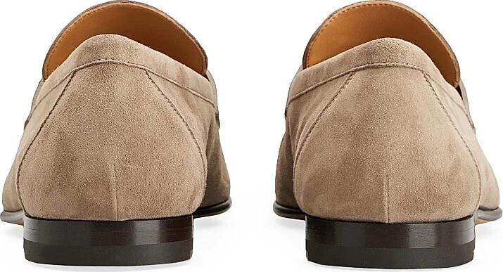 Men's Logo-Detailed Suede Loafers - Creta Chiaro - Size 6 - Image 3