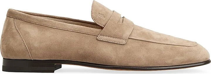 Men's Logo-Detailed Suede Loafers - Creta Chiaro - Size 6