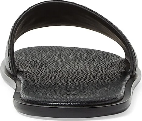 Men's Logo-Embossed Leather Slide Sandals - Nero - Size 10 - Image 3