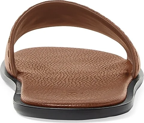 Men's Logo-Embossed Leather Slide Sandals - Nero - Size 10 - Image 6