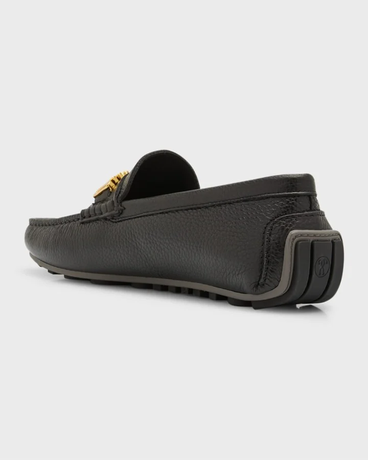 Men's Logo Leather Drivers - Image 4