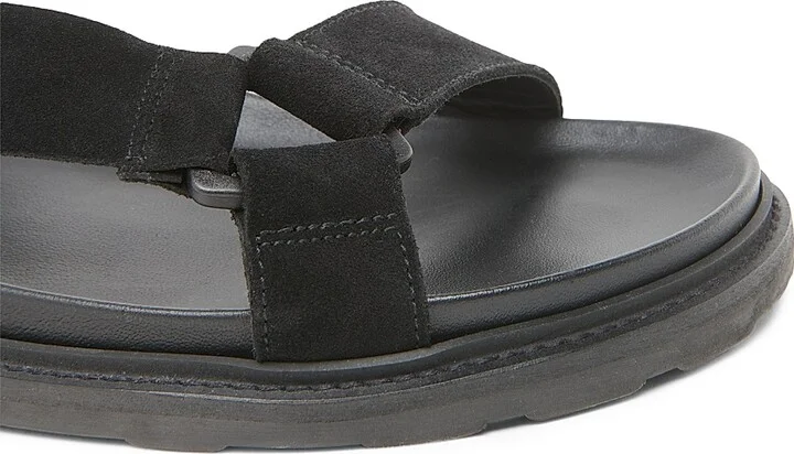 Men's Logo Sporty Leather Sandals - Black - Size 7 - Image 5