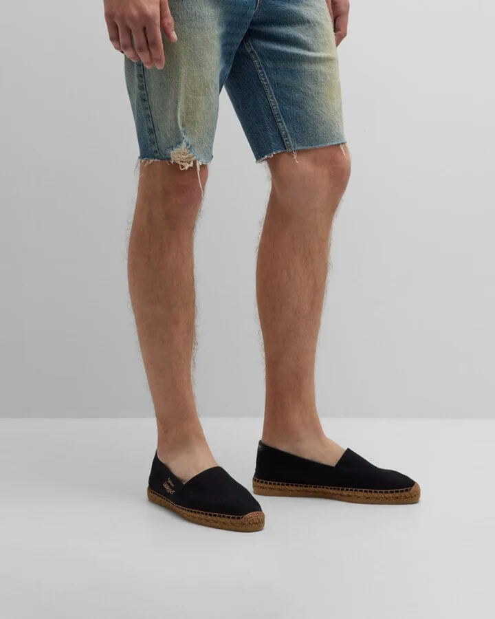 Men's Logo-Stitched Canvas Espadrilles - Image 4