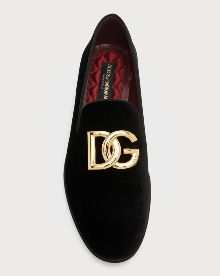 Men's Logo Velvet Dress Loafers - Image 9