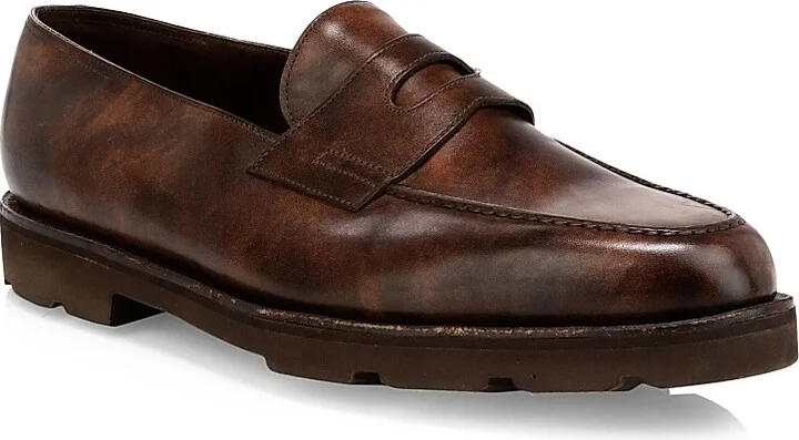 Men's Lopez Leather Loafers - Dark Brown - Size 9.5 - Image 2