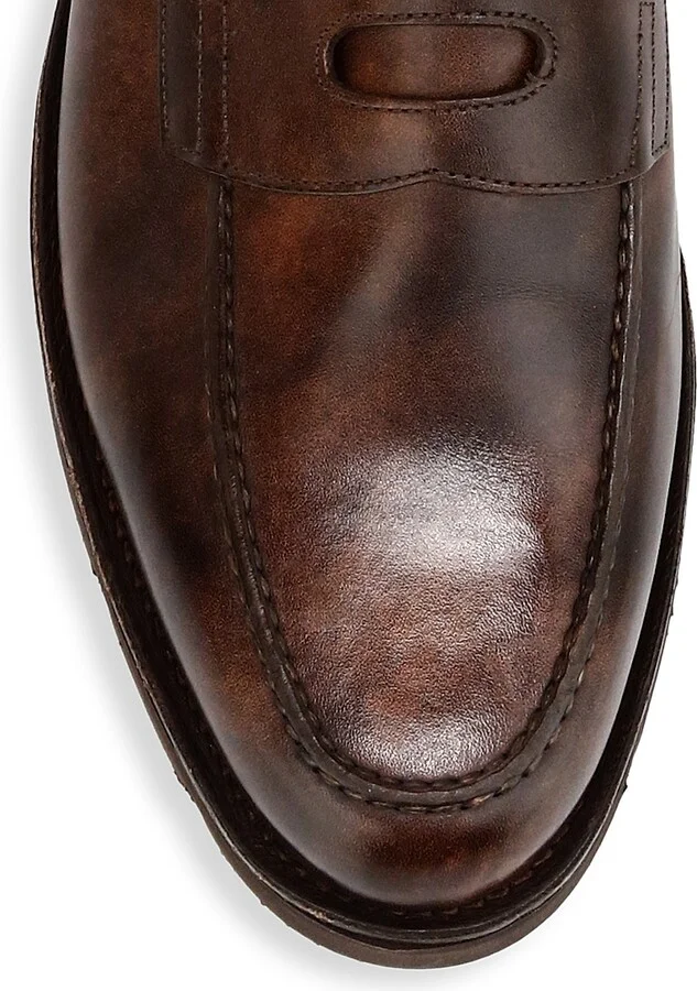 Men's Lopez Leather Loafers - Dark Brown - Size 9.5 - Image 4