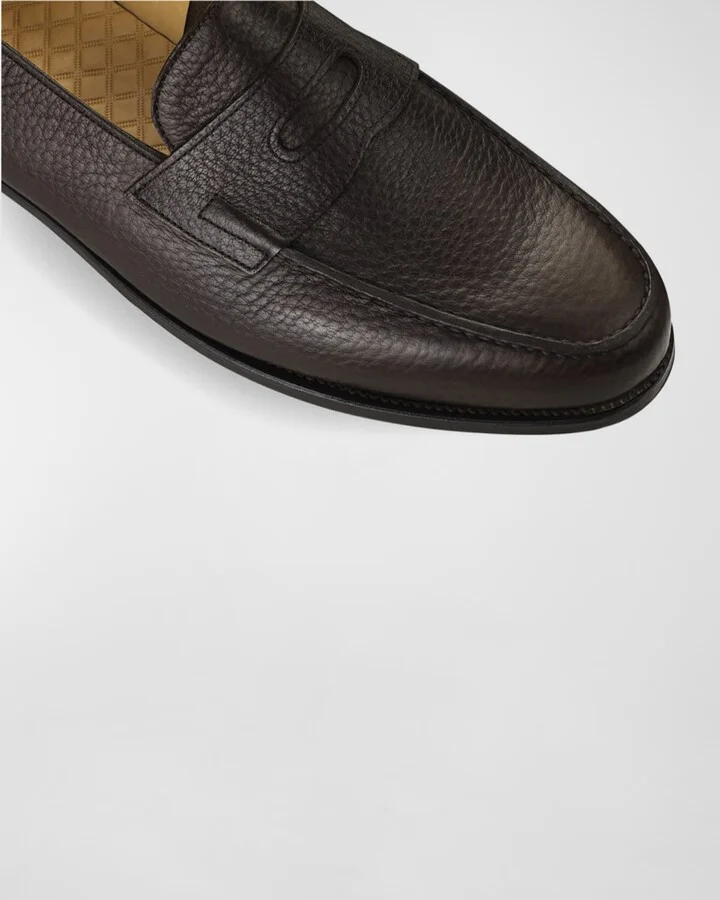 Men's Lopez Moorland Textured Leather Penny Loafers - Image 2