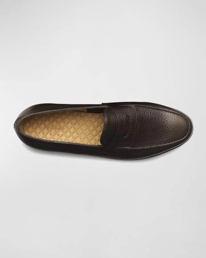 Men's Lopez Moorland Textured Leather Penny Loafers - Image 4