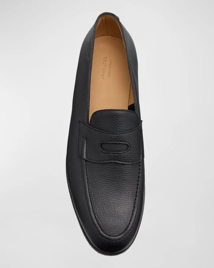 Men's Lopez Soft Grained Leather Penny Loafers - Image 2