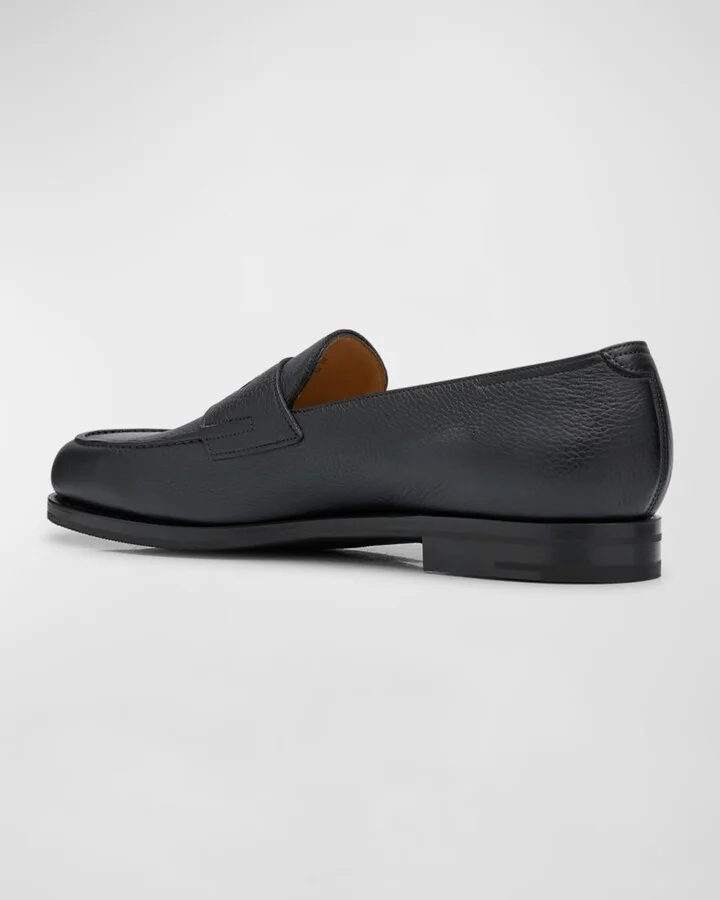 Men's Lopez Soft Grained Leather Penny Loafers - Image 3