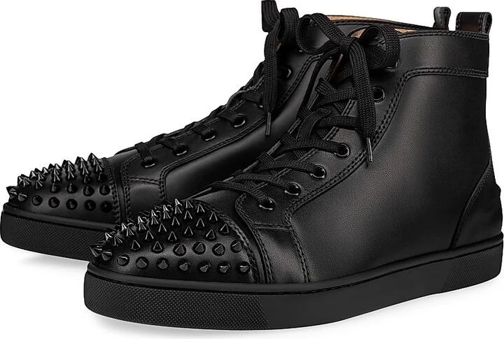 Men's Lou Spikes High Top Sneakers - Black - Size 6 - Image 2