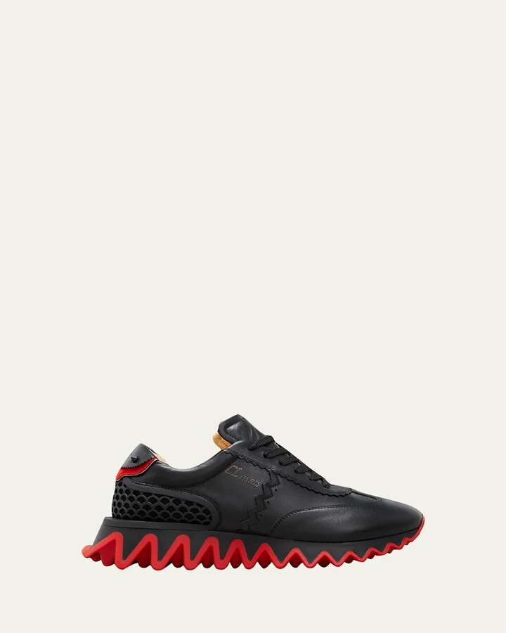 Men's Loubishark Flat Leather Red-Sole Runner Sneakers