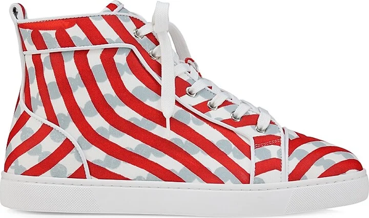 Men's Louis Canvas High Top Sneakers - Loubi - Size 6