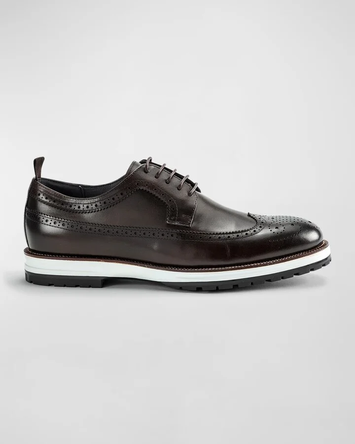 Men's Louis Hybrid Wing-Tip Leather Derby Shoes