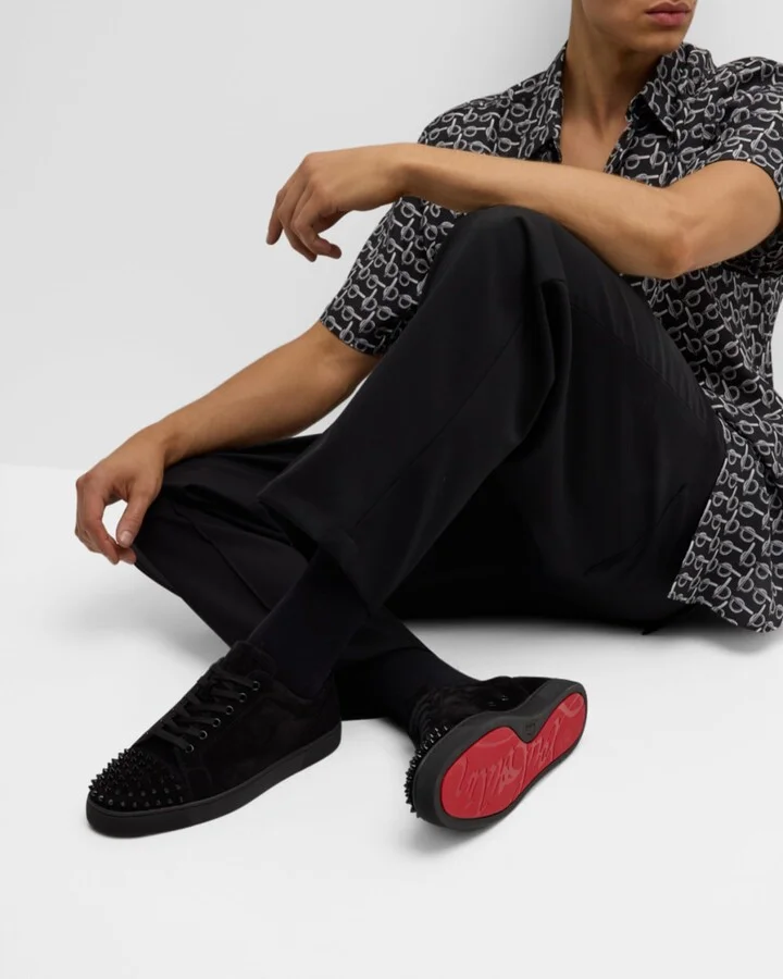 Men's Louis Junior Spikes Leather Low-Top Sneakers - Image 7
