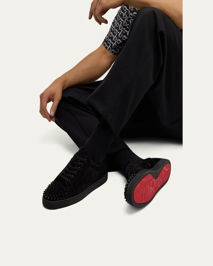 Men's Louis Junior Spikes Leather Low-Top Sneakers - Image 10