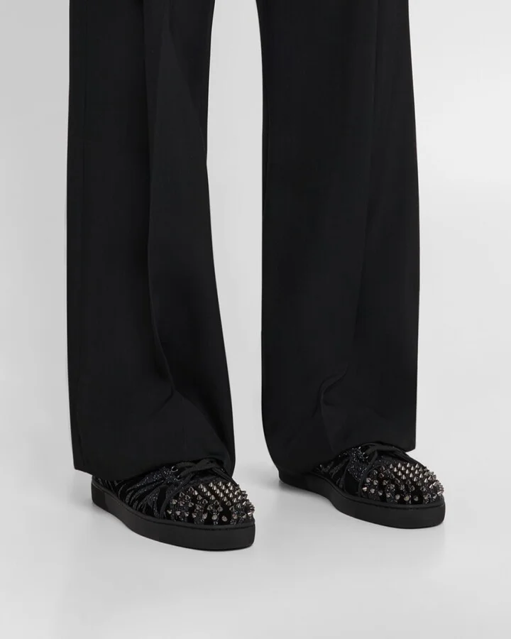 Men's Louis Junior Spikes Zebra-Effect Velvet Sneakers - Image 2