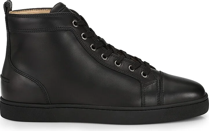 Men's Louis Leather High-Top Sneakers - Black - Size 12